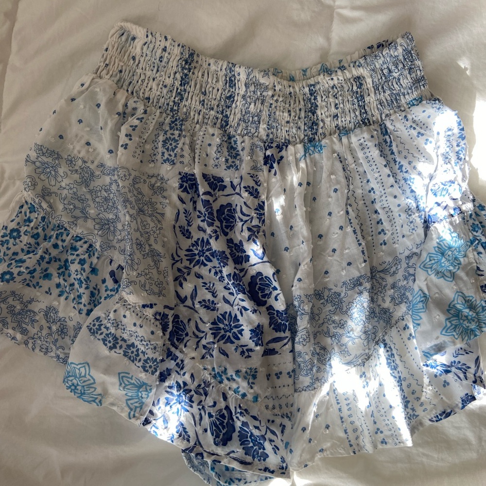 Blue floral preppy surfer Gypsy shorts